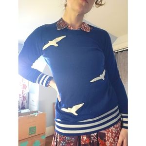 Modcloth Nautical Seagull Bird Sweater S
